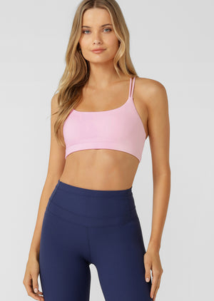 Lorna Jane Lotus Cropped Sports Bra - Sweet Pink