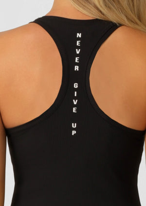 Lorna Jane Amy Fitted Active Rib Tank - Black