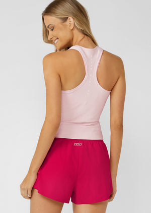 Lorna Jane Amy Fitted Active Rib Tank - Pale Peony