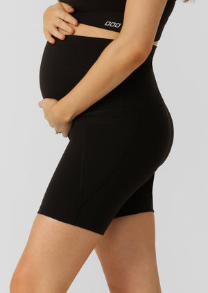 Lorna Jane LJ Maternity Phone Pocket Bike Shorts - Black