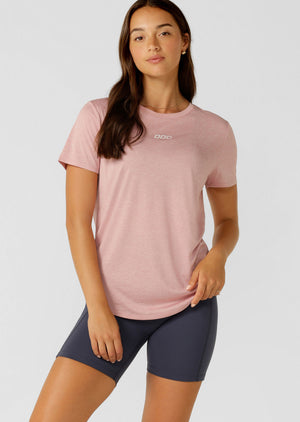 Lorna Jane Amy Dynamic Active T-Shirt - Dusty Rose Marl