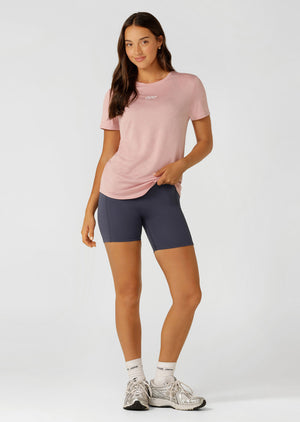 Lorna Jane Amy Dynamic Active T-Shirt - Dusty Rose Marl