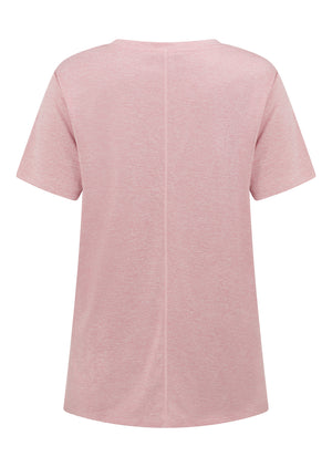 Lorna Jane Amy Dynamic Active T-Shirt - Dusty Rose Marl