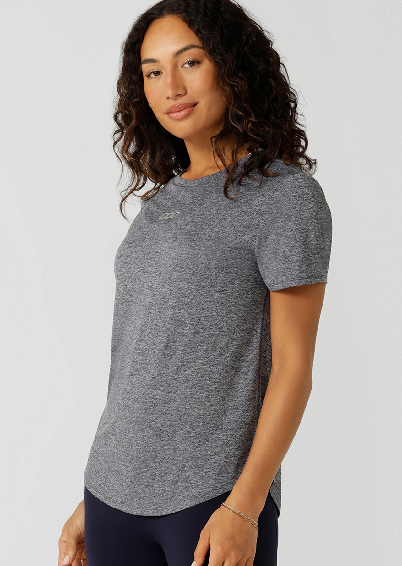 Lorna Jane Amy Dynamic Active T-Shirt - French Navy Marl