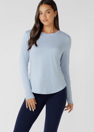 Lorna Jane Amy Dynamic Active Long Sleeve Top - Beach House Blue Marl