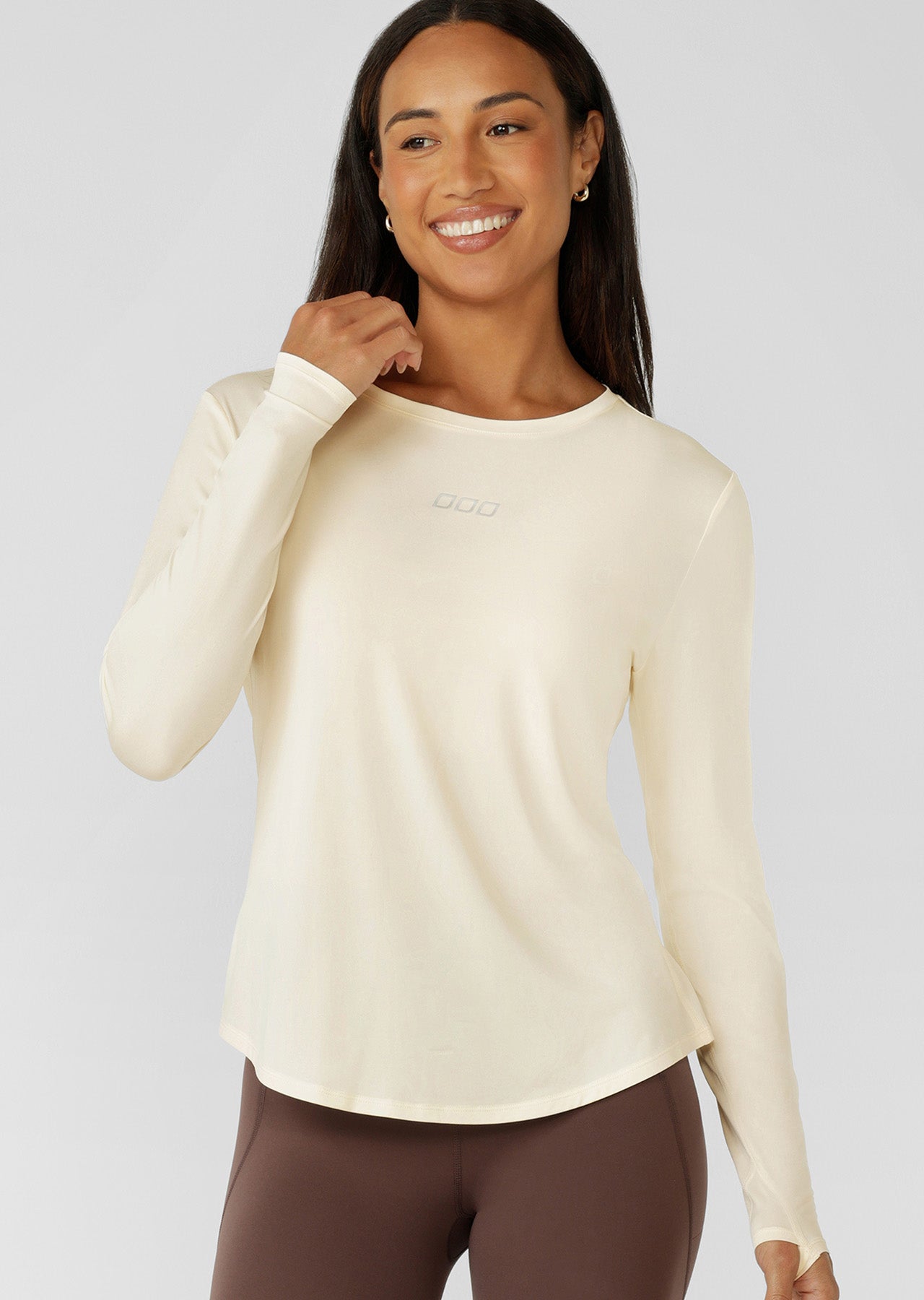 Lorna Jane Amy Dynamic Active Long Sleeve Top - Cream