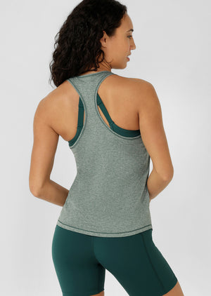 Lorna Jane Amy Dynamic Active Tank - Palmetto Green Marl