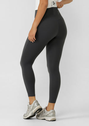 Lorna Jane Lotus No Chafe Phone Pocket Ankle Biter Leggings - Dark Titanium
