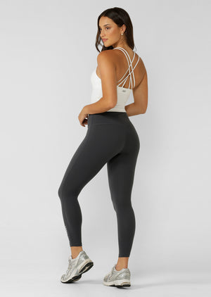 Lorna Jane Lotus No Chafe Phone Pocket Ankle Biter Leggings - Dark Titanium