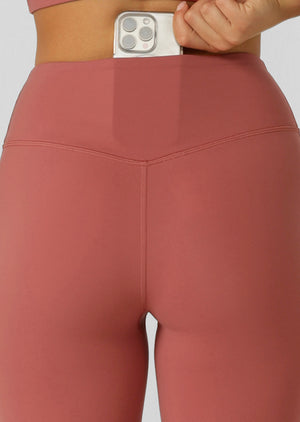 Lorna Jane Lotus No Chafe Phone Pocket Ankle Biter Leggings - Earth