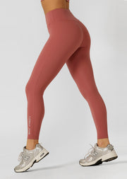 Lorna Jane Lotus No Chafe Phone Pocket Ankle Biter Leggings - Earth