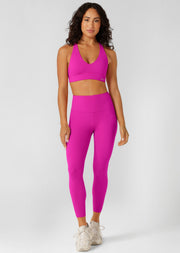 Lorna Jane Lotus No Chafe Phone Pocket Ankle Biter Leggings - Electric Pink