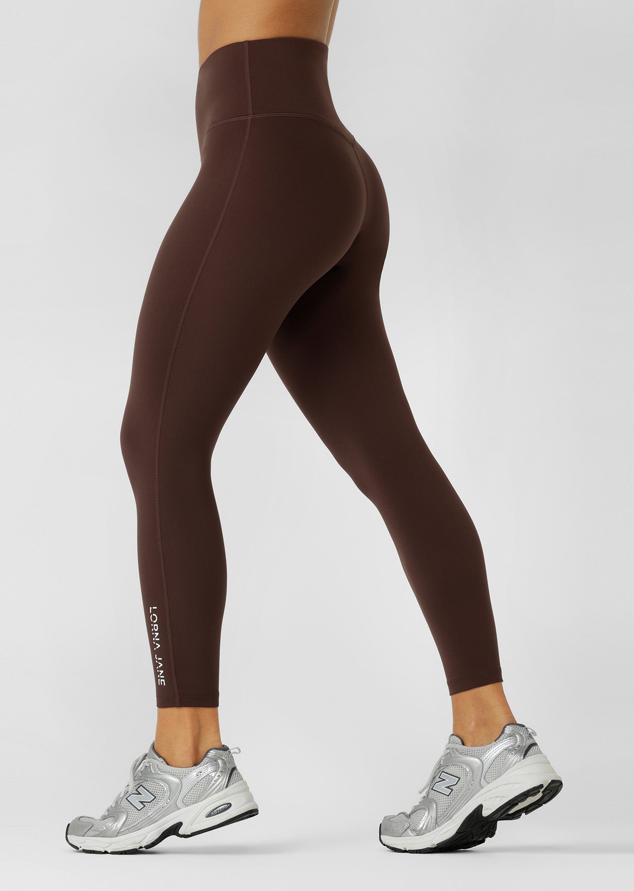 Lorna Jane Lotus No Chafe Phone Pocket Ankle Biter Leggings - Espresso