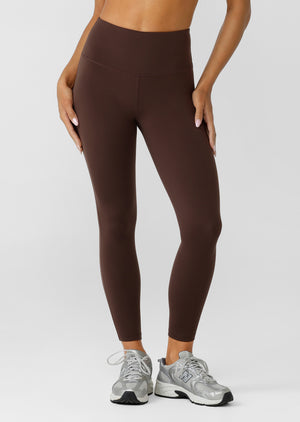 Lorna Jane Lotus No Chafe Phone Pocket Ankle Biter Leggings - Espresso
