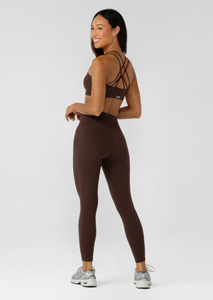 Lorna Jane Lotus No Chafe Phone Pocket Ankle Biter Leggings - Espresso