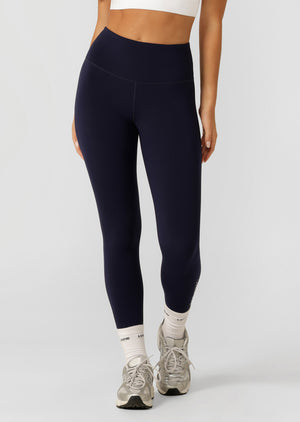 Lorna Jane Lotus No Chafe Phone Pocket Ankle Biter Leggings - French Navy