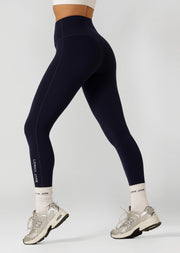 Lorna Jane Lotus No Chafe Phone Pocket Ankle Biter Leggings - French Navy