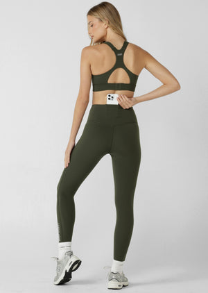 Lorna Jane Lotus No Chafe Phone Pocket Ankle Biter Leggings - Luxury Green