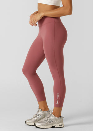 Lorna Jane Lotus No Chafe Phone Pocket Ankle Biter Leggings - Renaissance Rose