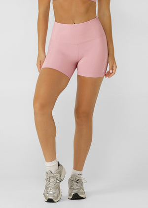 Lorna Jane Lotus No Chafe Phone Pocket 12cm Bike Shorts - Dusty Rose