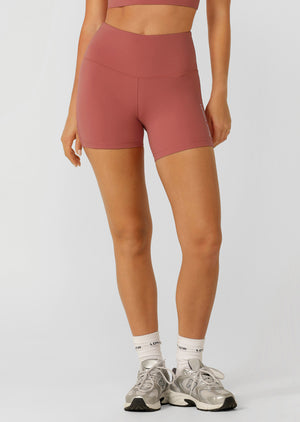 Lorna Jane Lotus No Chafe Phone Pocket 12cm Bike Shorts - Earth