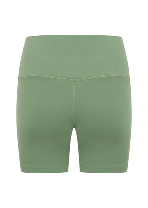Lorna Jane Lotus No Chafe Phone Pocket 12cm Bike Shorts - Green Goodness