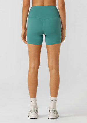 Lorna Jane Lotus No Chafe Phone Pocket 12cm Bike Shorts - Jewel