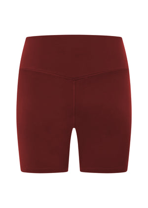 Lorna Jane Lotus No Chafe Phone Pocket 12cm Bike Shorts - Merlot