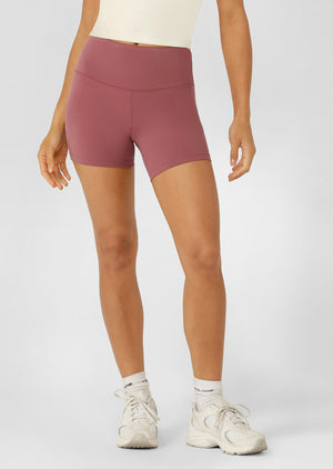 Lorna Jane Lotus No Chafe Phone Pocket 12cm Bike Shorts - Renaissance Rose
