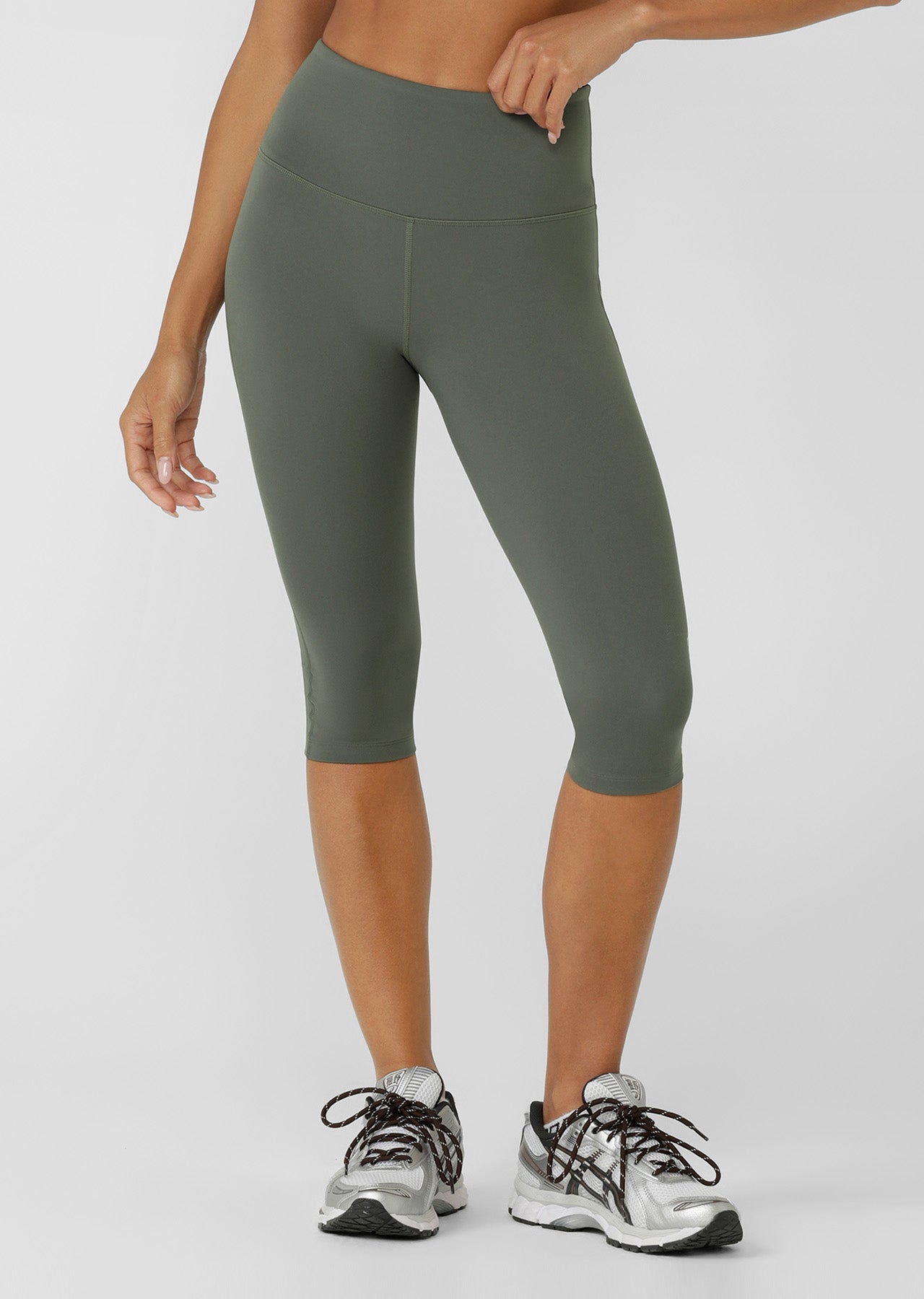 Lorna Jane Lotus No Chafe Phone Pocket 3/4 Leggings - Agave Green