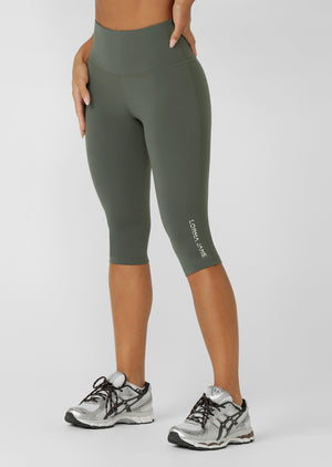 Lorna Jane Lotus No Chafe Phone Pocket 3/4 Leggings - Agave Green