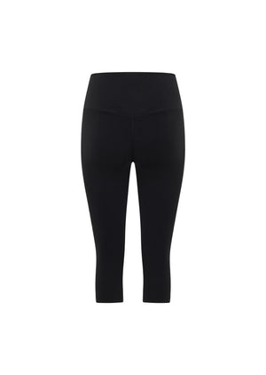 Lorna Jane Lotus No Chafe Phone Pocket 3/4 Leggings - Recycled Black