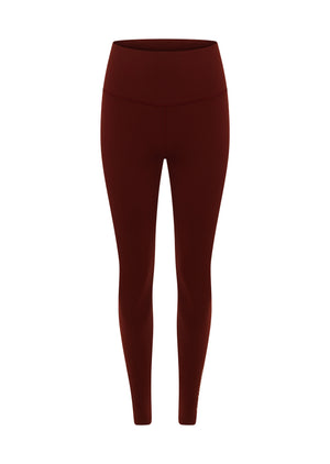 Lorna Jane Lotus No Chafe Phone Pocket Full Length Leggings - Dark Ruby