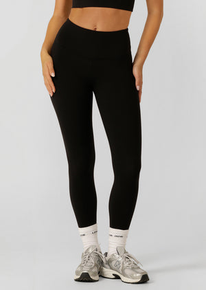 Lorna Jane Lotus Phone Pocket Ankle Biter Leggings - Recycled Black