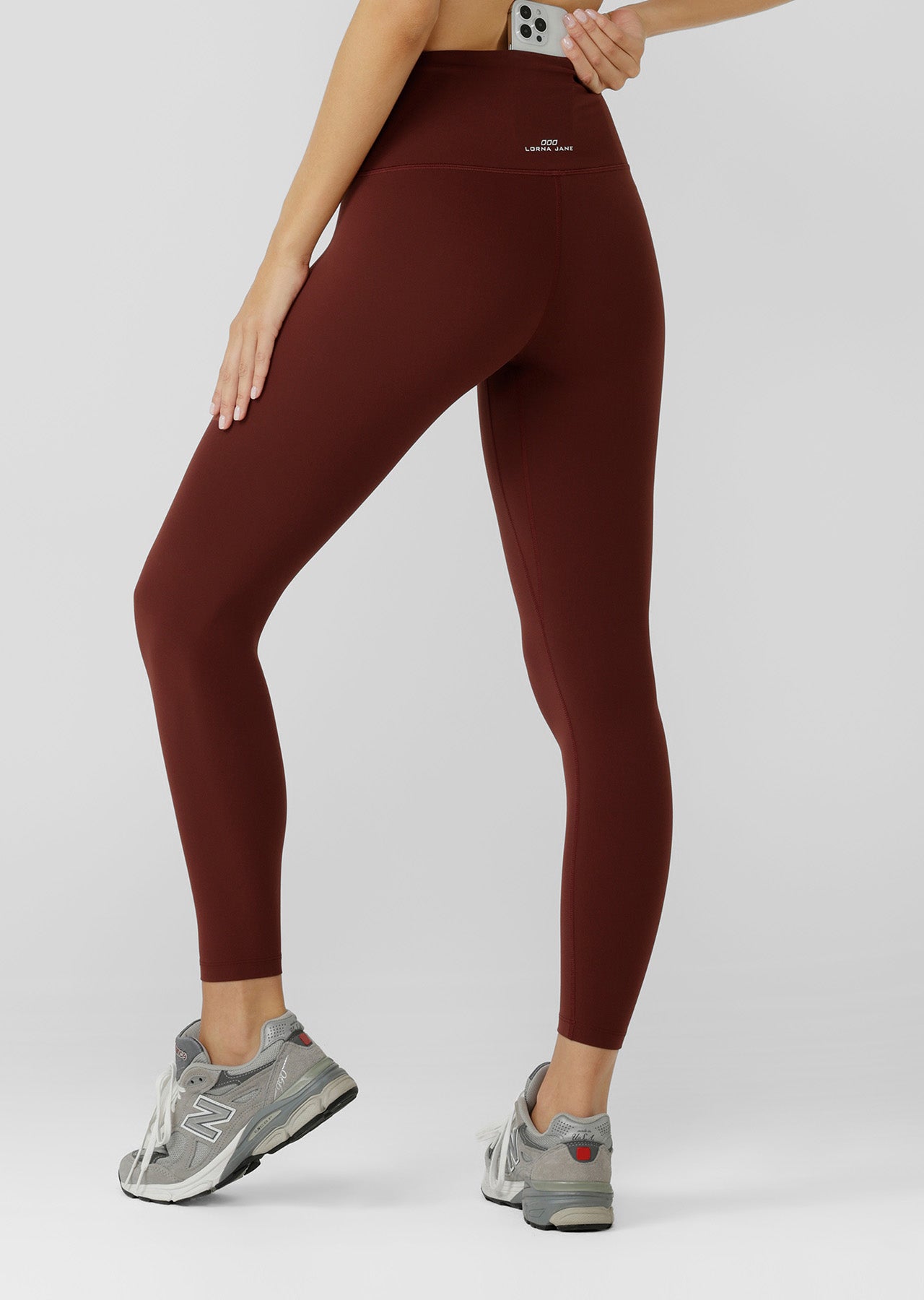 Lorna Jane Liberty Ankle Biter Leggings - Cool Brown
