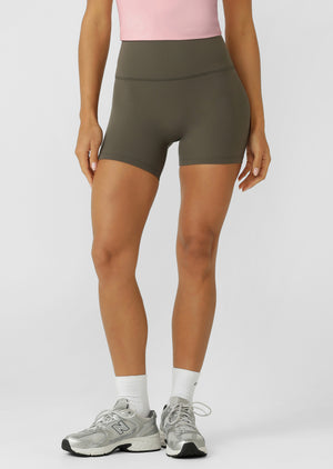 Lorna Jane Liberty 14cm Bike Shorts - Dark Khaki Haze