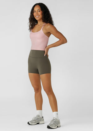 Lorna Jane Liberty 14cm Bike Shorts - Dark Khaki Haze