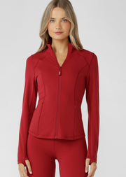 Lorna Jane Amy Active Tech Zip Through Jacket - Dark Red