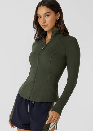 Lorna Jane Amy Active Tech Zip Through Jacket - Luxury Green