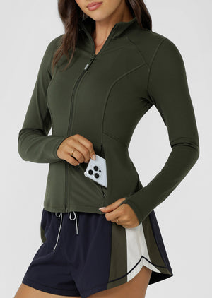 Lorna Jane Amy Active Tech Zip Through Jacket - Luxury Green