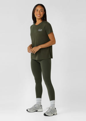 Lorna Jane Amy No Chafe Phone Pocket Full Length Leggings - Luxury Green