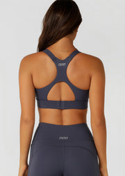Lorna Jane Easy Zip On Max Support Sports Bra - Ash Blue