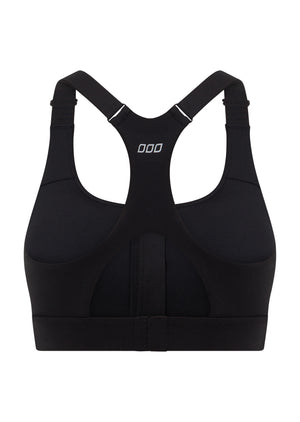 Lorna Jane Easy Zip On Max Support Sports Bra - Recycled Black