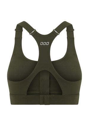 Lorna Jane Easy Zip On Max Support Sports Bra - Luxury Green