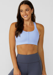 Lorna Jane Easy Zip On Max Support Sports Bra - Oxford Blue
