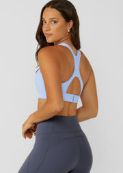 Lorna Jane Easy Zip On Max Support Sports Bra - Oxford Blue