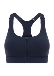 Lorna Jane Easy Zip On Max Support Sports Bra - Platinum Navy