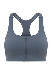 Lorna Jane Easy Zip On Max Support Sports Bra - Powder Grey