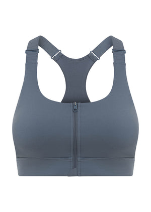Lorna Jane Easy Zip On Max Support Sports Bra - Powder Grey