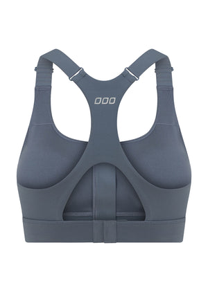 Lorna Jane Easy Zip On Max Support Sports Bra - Powder Grey